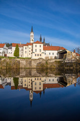 Vyssi Brod abbey Czech Republic over the pond spring