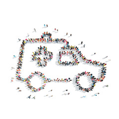 people in the shape of ambulances.