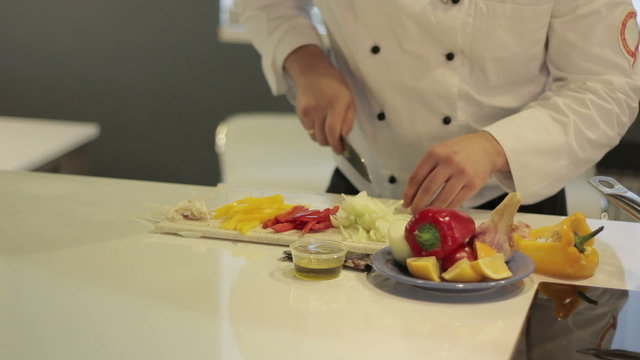 Cook cut vegetables