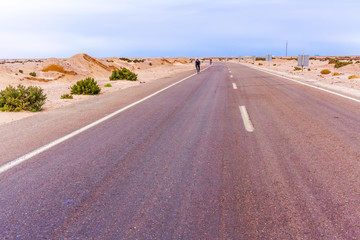 Road in the desert in Egypt