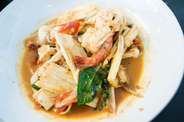 Red Curry coconut shrimp. 