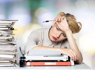 Secretary, old fashioned, past.