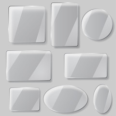 Transparent glass plates. Transparency only in vector file