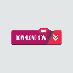 Colorful download web button. Modern flat design.