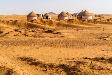 Nubian village in Sudan - obrazy, fototapety, plakaty