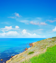 Fototapeta premium Lu bagnu shore on a cloudy day, Sardinia