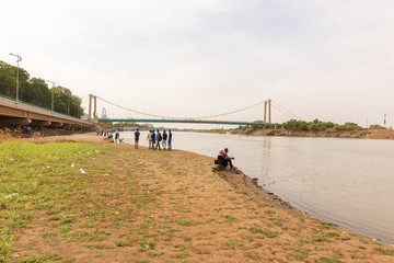 Sudanese at the bank of the river Nile in Khartoum