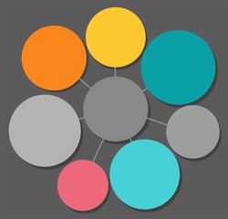 Infographics, round frame for text color. 