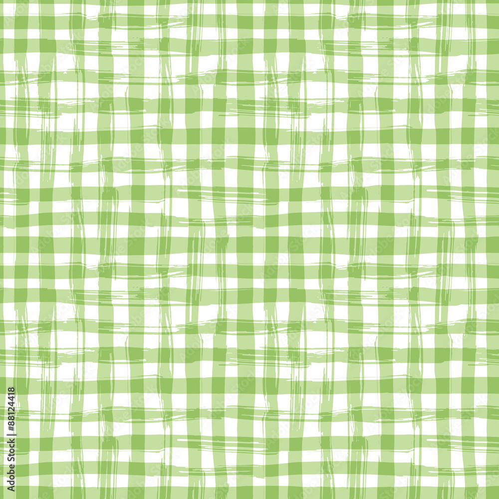 Poster vector seamless pattern with square hand drawn texture. green