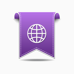 Globe Sign Violet Vector Icon Design
