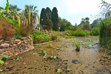 Botanical garden on Mediterranean coast of Spain, Blanes