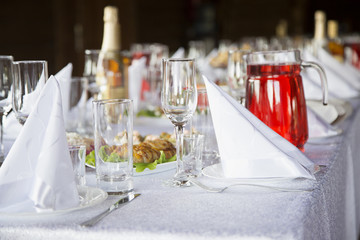 decorated table setting with wine glass