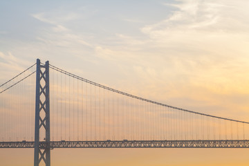 The Akashi Kaikyo Bridge , the world's longest suspension bridge at Kobe
