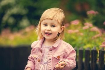 Beautiful girl in the street close up