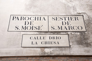 Calle Drio la Chiesa Street Sign, Venice
