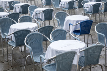 Cafe Tables and Chairs in San Marcos - St Marks Square; Venice