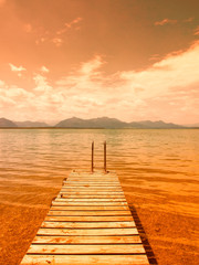 wooden jetty (178) on lake chiemsee