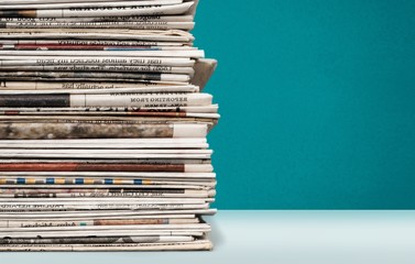 Newspaper, Stack, Print Media.