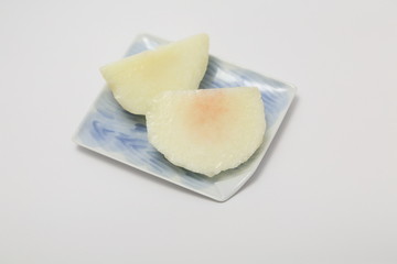 The Shimizuhakutoh is white, is sweet and is a fresh luxury peach. Local specialties of Okayama-ken.