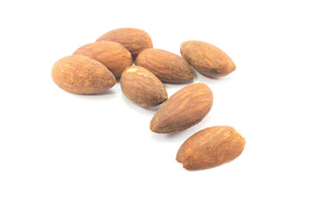 Almonds with isolated background.