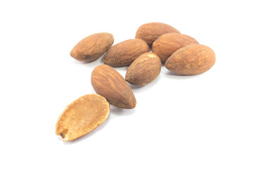 Almonds with isolated background.