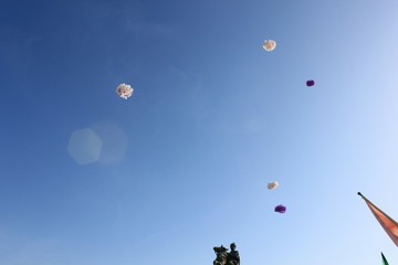 balloons in the sky