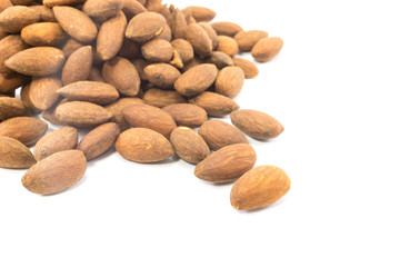 Almonds with isolated background.