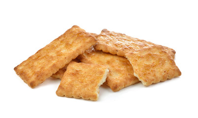 Cracker isolated on  over white background
