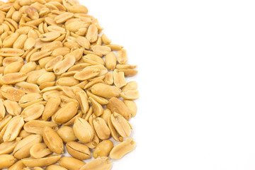 Processed peanuts with isolated background.