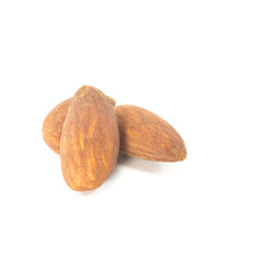Almonds with isolated background.