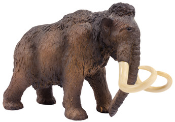 Isolated mammoth figurine made ​​of plastic