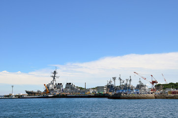 US Navy Ships in Yokosuka port