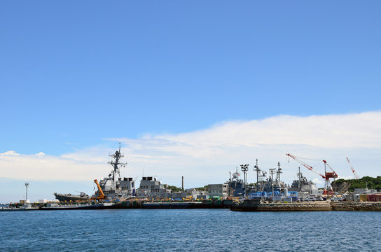 US Navy Ships in Yokosuka port