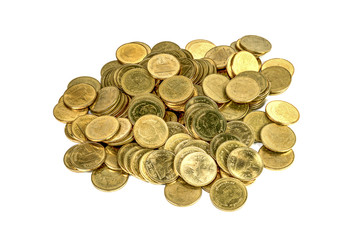 gold coins isolated on white