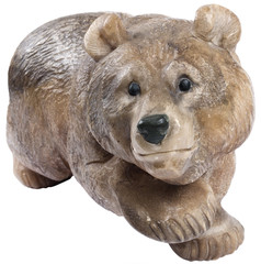 Isolated brown bear figurine made ​​of stone