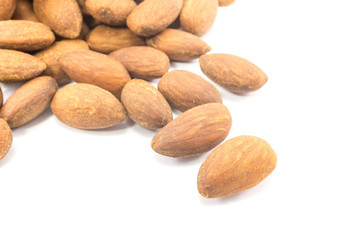 Almonds with isolated background.
