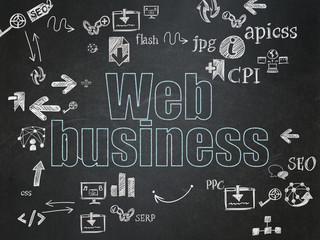 Fototapeta na wymiar Web development concept: Web Business on School Board background