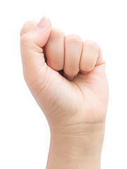 Handful of female with isolated background.