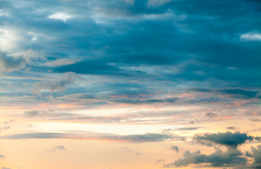 colorful dramatic sky with cloud at sunset