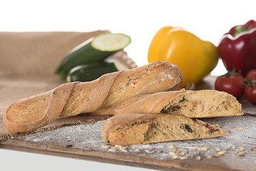 Italian bread and vegetable