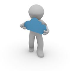 3d man with a cloud shape