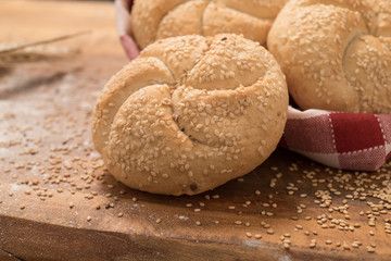 Italian bread with sesame seeds