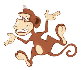 Cheerful monkey. Cartoon