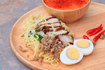 Spicy pork ramen soup - Japanese food