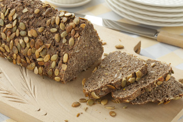 Fresh baked pumpkin seed bread