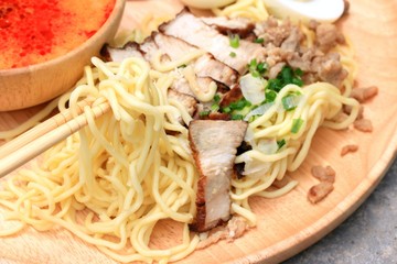 Spicy pork ramen soup - Japanese food