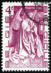Postage stamp Belgium 1974 Angel, by Van Eyck Brothers