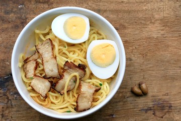 pork noodle and boiled eggs - Japanese food