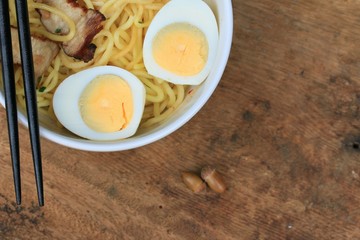 pork noodle and boiled eggs - Japanese food