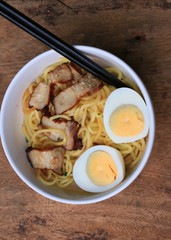 pork noodle and boiled eggs - Japanese food
